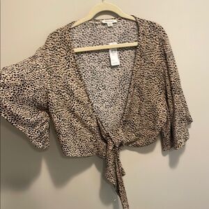 American Eagle Outfitters Leopard Print Blouse